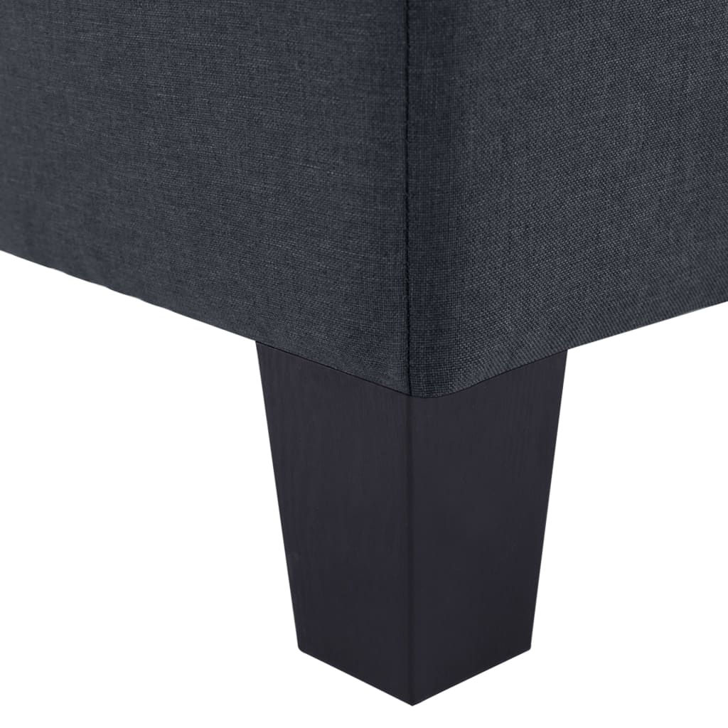 3-Seater Sofa Dark Grey Fabric