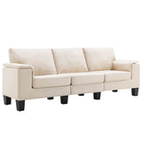 3-Seater Sofa Cream Fabric