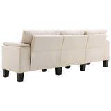 3-Seater Sofa Cream Fabric