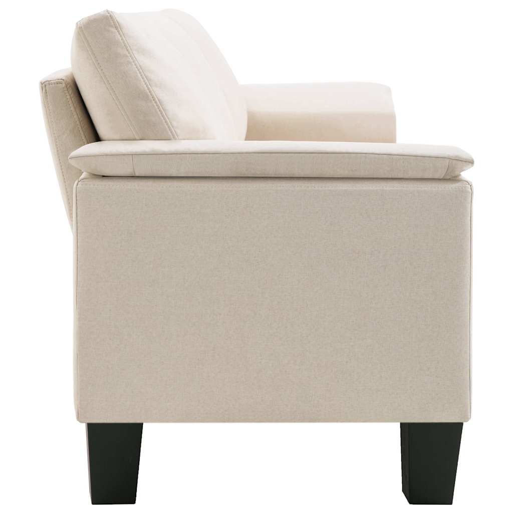 3-Seater Sofa Cream Fabric