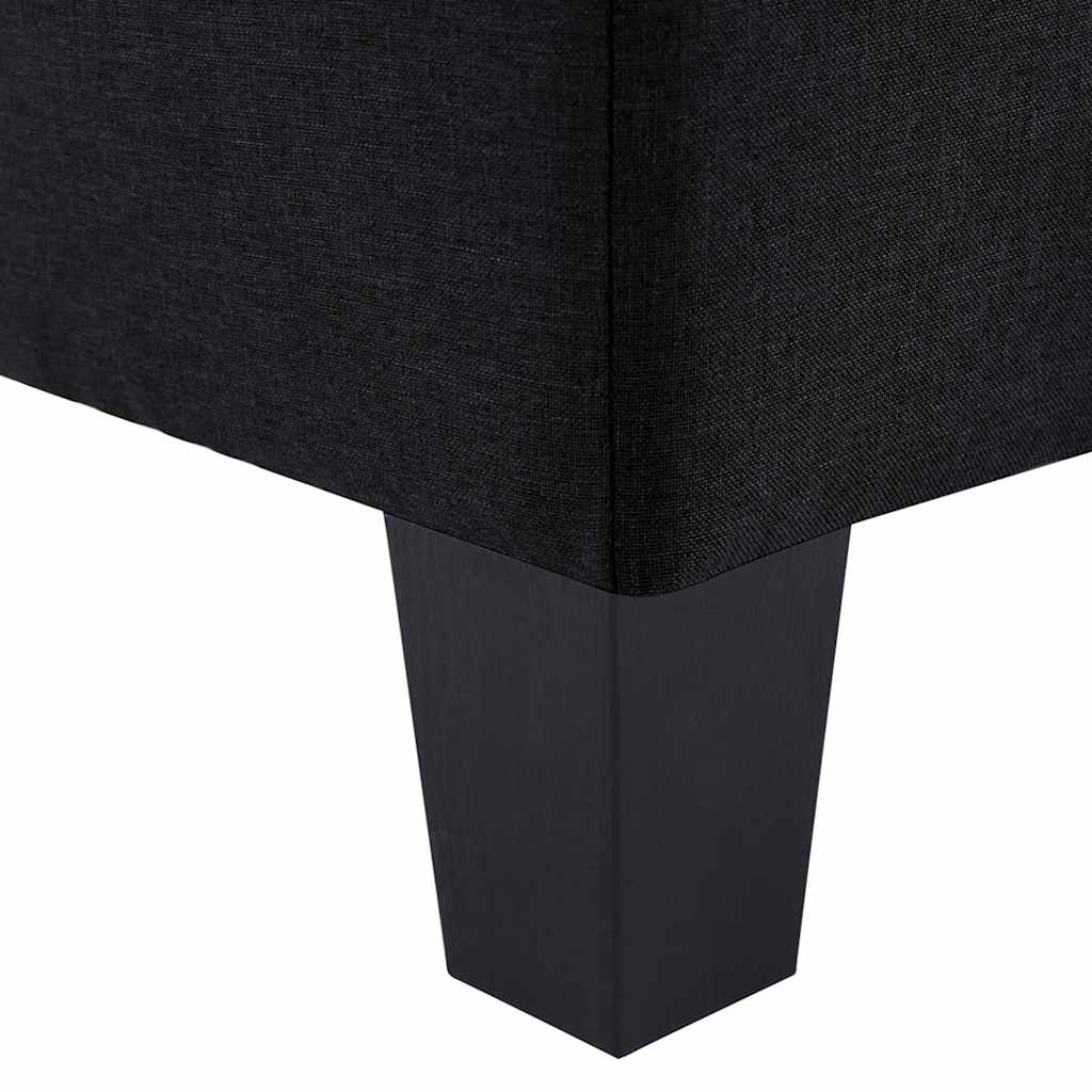 3-Seater Sofa Black Fabric