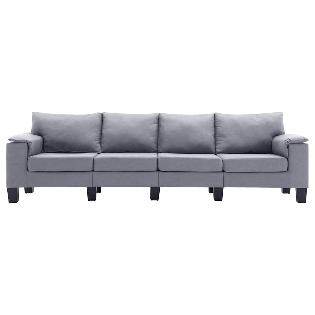 4-Seater Sofa Light Grey Fabric