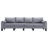 4-Seater Sofa Light Grey Fabric - Side View