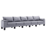 5-Seater Sofa Light Grey Fabric