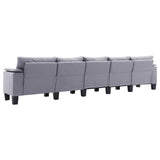 5-Seater Sofa Light Grey Fabric - 45-Degree Angle