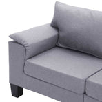 5-Seater Sofa Light Grey Fabric
