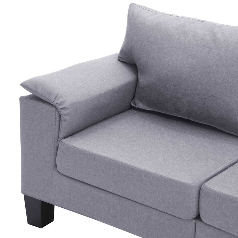 5-Seater Sofa Light Grey Fabric