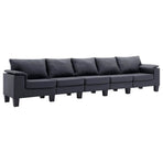 5-Seater Sofa Dark Grey Fabric
