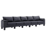 5-Seater Sofa Dark Grey Fabric - Front View