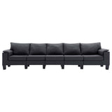 5-Seater Sofa Dark Grey Fabric