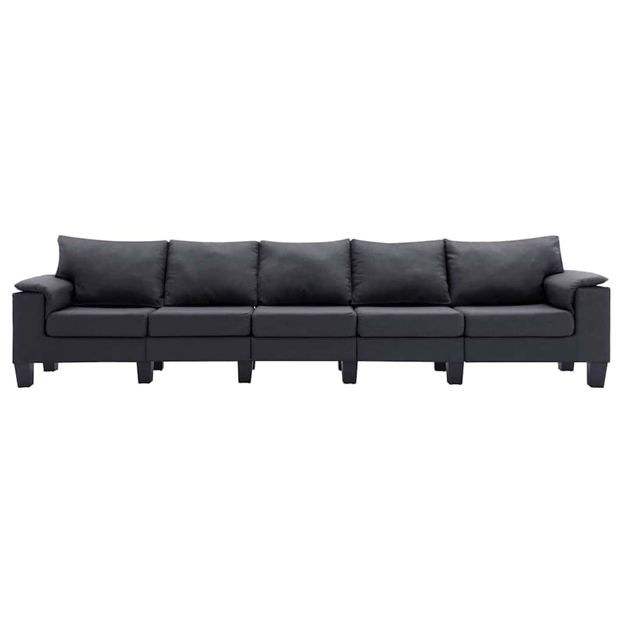 5-Seater Sofa Dark Grey Fabric