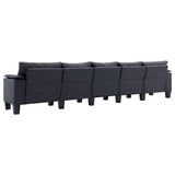 5-Seater Sofa Dark Grey Fabric