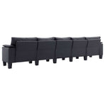 5-Seater Sofa Dark Grey Fabric