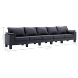5-Seater Sofa Dark Grey Fabric - Extra Image