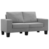 2-Seater Sofa Light Grey Fabric - Front View