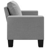 2-Seater Sofa Light Grey Fabric - 45-Degree Angle