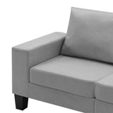 2-Seater Sofa Light Grey Fabric - Rear View