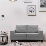 2-Seater Sofa Light Grey Fabric
