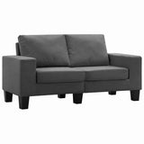2-Seater Sofa Dark Grey Fabric - Front View