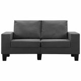2-Seater Sofa Dark Grey Fabric - Side View