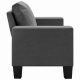 2-Seater Sofa Dark Grey Fabric - 45-Degree Angle