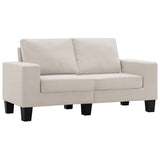2-Seater Sofa Cream Fabric - Front View