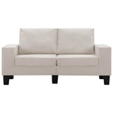 2-Seater Sofa Cream Fabric - Side View