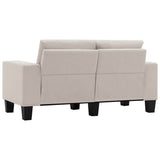 2-Seater Sofa Cream Fabric - 45-Degree Angle