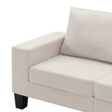 2-Seater Sofa Cream Fabric - Rear View