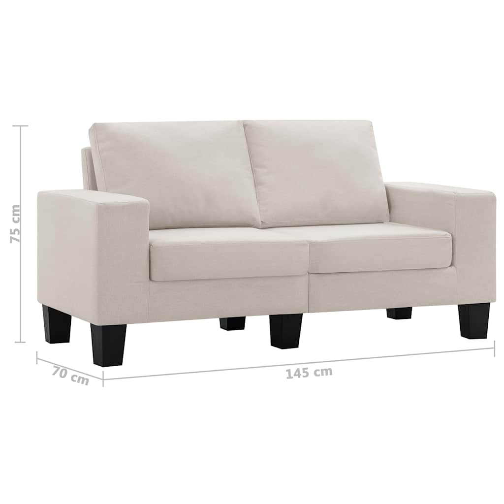 2-Seater Sofa Cream Fabric