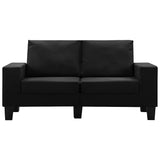 2-Seater Sofa Black Fabric