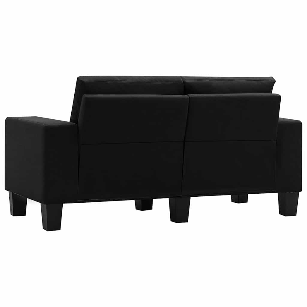 2-Seater Sofa Black Fabric