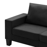 2-Seater Sofa Black Fabric