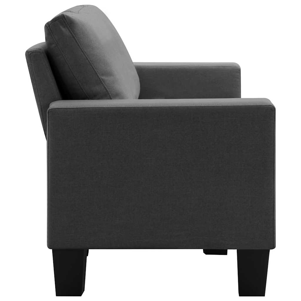 3-Seater Sofa Dark Grey Fabric