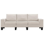 3-Seater Sofa Cream Fabric