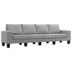 4-Seater Sofa Light Grey Fabric