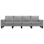 4-Seater Sofa Light Grey Fabric