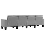 4-Seater Sofa Light Grey Fabric