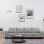 4-Seater Sofa Light Grey Fabric