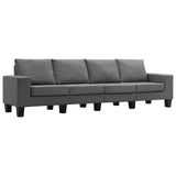 4-Seater Sofa Dark Grey Fabric