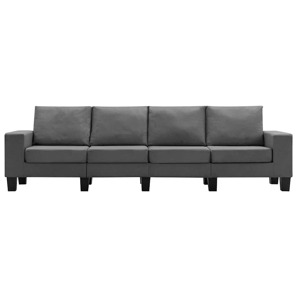 4-Seater Sofa Dark Grey Fabric