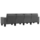 4-Seater Sofa Dark Grey Fabric - 45-Degree Angle