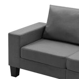 4-Seater Sofa Dark Grey Fabric - Rear View
