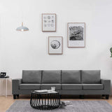 4-Seater Sofa Dark Grey Fabric