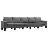 5-Seater Sofa Dark Grey Fabric - Front View