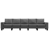 5-Seater Sofa Dark Grey Fabric - Side View