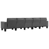 5-Seater Sofa Dark Grey Fabric - 45-Degree Angle