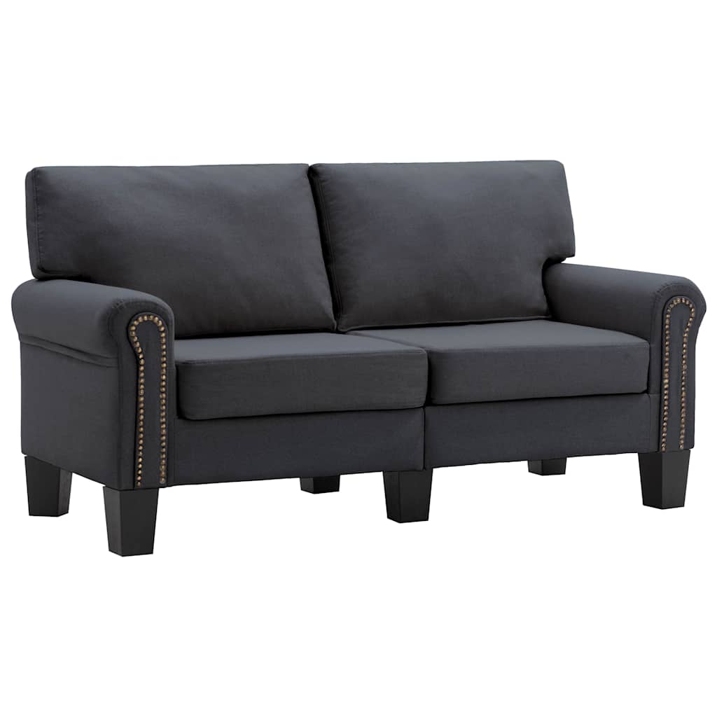 2-Seater Sofa Dark Grey Fabric