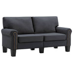 2-Seater Sofa Dark Grey Fabric