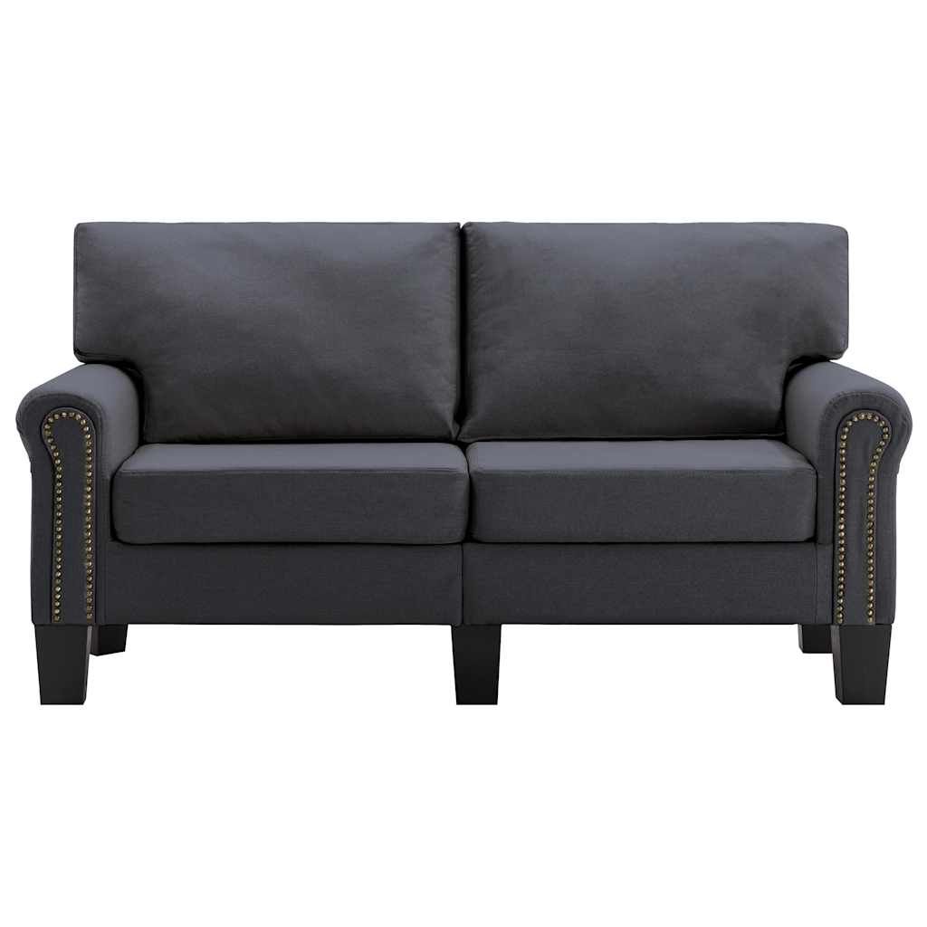 2-Seater Sofa Dark Grey Fabric